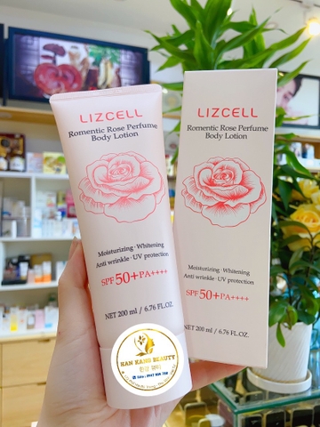 Kem dưỡng thể chống nắng nâng tone LIZCELL Hàn Quốc Romentic Rose Perfume Body Lotion Dưỡng Ẩm & Chống Lão Hóa 200ml