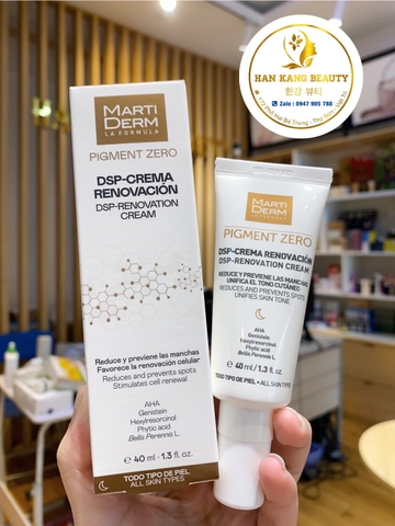 Kem Đêm Làm Sáng Da, Mờ Sắc Tố, Duy Trì Sau Hydroquinone - MartiDerm Pigment Zero DSP Renovation Cream