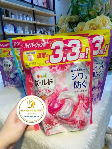 Viên giặt xả BOLD 4in1 Nhật Bản hương nước hoa (túi 36 viên)