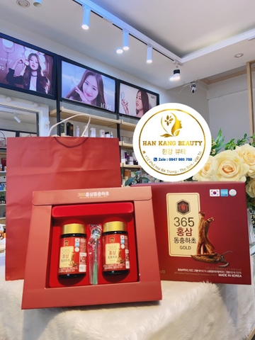 Cao hồng sâm đông trùng hạ thảo 365 Korean Red Gíneng & Cordyceps Gold  ( hộp 2 lọ )