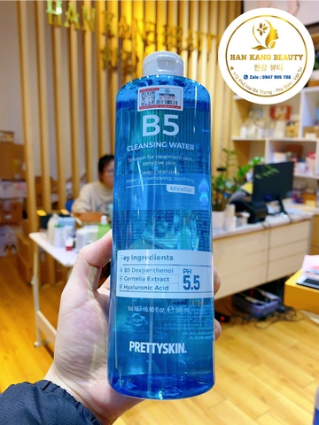 Nước Tẩy Trang Phục Hồi Cho Da Nhạy Cảm Pretty Skin B5 Cleansing Water 500ml  ( có VAT )
