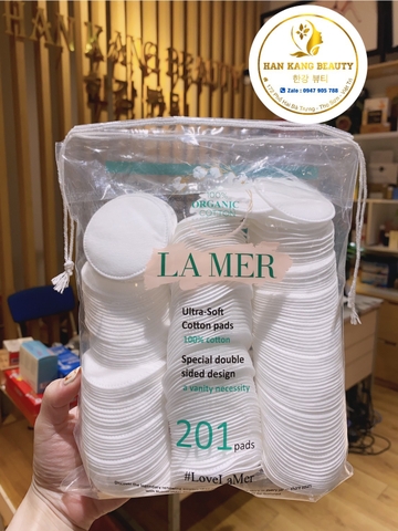 Bông tẩy trang siêu dai, mềm mịn Lamer Ultra-Soft Cotton pads 100% cotton Gói 201 miếng