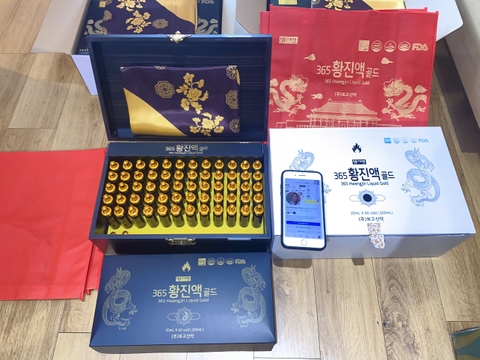 Đông trùng 60 ống bổ dược Hoàng Đế 365 Hwangjin Liquid Gold thượng hạng Hộp 60 Ống x 20ml (Hình Rồng)