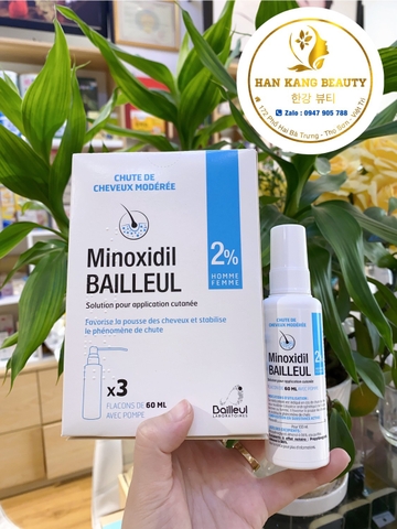 Xịt mọc tóc, ngừa rụng tóc Minoxidil 2% Bailleul 60ml