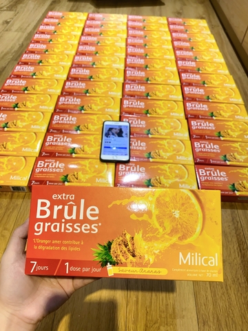 Đốt mỡ thừa cam dứa Milical Extra Brule Graisses (Pháp - Hộp 7 ống)