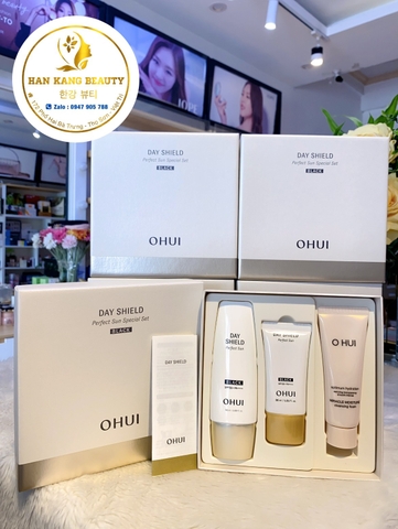 Set Kem chống nắng nâng tone Ohui Day Shield Perfect Sun Special Set Black SPF50/PA++++​​​​​​​ 