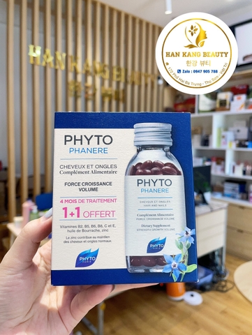 Viên uống Phyto PHYTOPHANÈRE giúp ngăn rụng, kích thích mọc tóc - hàng nội địa Pháp hộp 120 viên