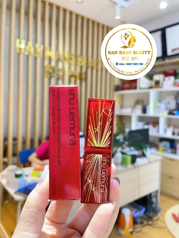 Son lì có dưỡng Shu Uemura Rouge Unlimited Amplified Lacquer (Vỏ đỏ AL RD175: Màu đỏ nâu gạch)