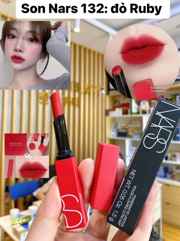 Son Thỏi Lì Cao Cấp Nars Power Matte Lipstick Rouge À Lèvres Ultra Mat (#132: đỏ Ruby )