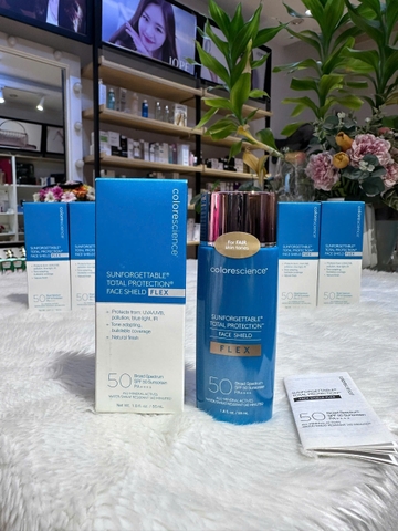 Kem Chống Nắng nâng tông chống ánh sáng xanh Colorescience Sunforgettable Total Protection Face Shield Flex SPF 50 Pa++++ 55ml