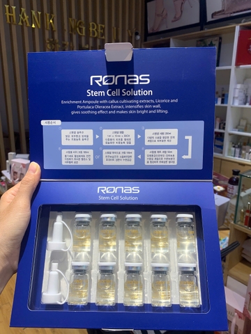 Set Tế Bào Gốc Tái Tạo, Mờ Thâm Nám Da Ronas Stem Cell Solution 5ml*10 ống (có VAT)