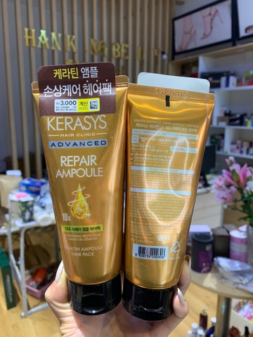 Tuýp Ủ Hấp Tóc, Phục Hồi Tóc Hư Tổn Kerasys Hair Clinic Advanced Repair Ampoule Hàn Quốc 150ml