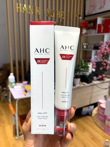 Kem Mắt Dưỡng Ẩm, Trẻ Hóa, Mờ Thâm Da Mặt Và Mắt AHC 3X Collagen Exoert Full Lift Eye Cream For Face 40ml