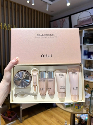 Set kem dưỡng ẩm, trắng da, chống lão hóa Ohui hồng Miracle Moisture Cream 6sp