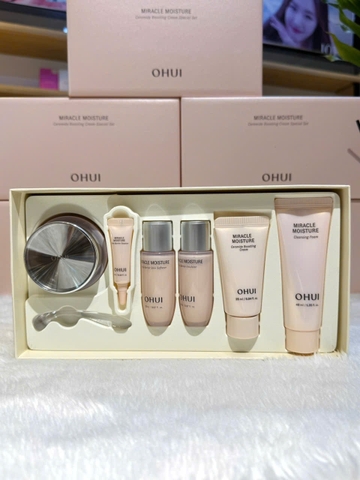 Set kem dưỡng ẩm, trắng da, chống lão hóa Ohui hồng Miracle Moisture Cream 6sp