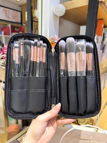 Bộ Cọ Trang Điểm 12 Cây Lông Siêu Mượt Tặng Túi Da Cao Cấp RANCAI