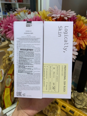 Kem Chống Nắng nâng tone cho da treatment Logically Skin Professional Sun Block SPF50+ PA++++ 70g