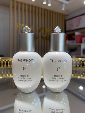 Set Nước Hoa Hồng + Sữa DưỡngTrắng Da The Whoo Gong Jin Hyang Brightening Balancing Toner, Emulsion
