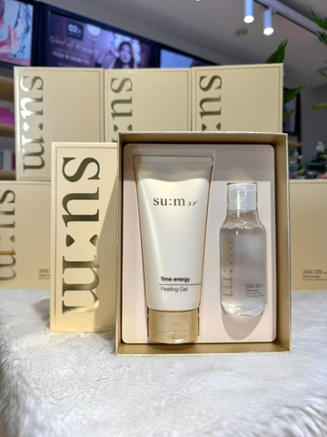 Set Tẩy Da Chết Sum37 Vàng Giúp Sạch Da, Tươi Sáng và Mềm Mịn Da Time Energy Peeling Gel 150ml+ nước tẩy trang 100ml