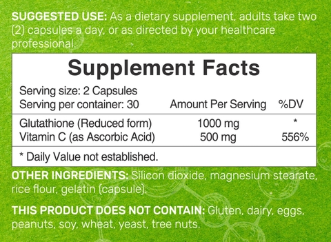 Deal Supplement Glutathione Reduced 1000mg + Vitamin C (60 Viên)