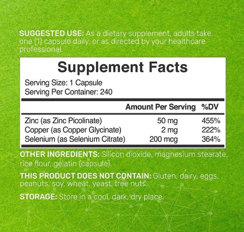 Deal Supplement Zinc 50mg with Selenium + Copper (240 Viên)