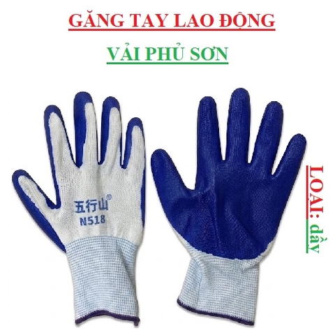 Găng tay bảo hộ lao động sợi vải phủ sơn N518