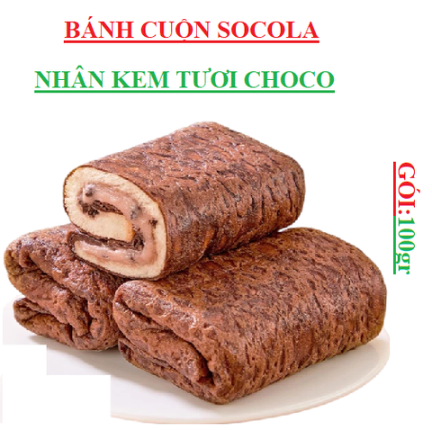 Bánh cuộn socola nhân kem tươi choco gulu gói 100gr
