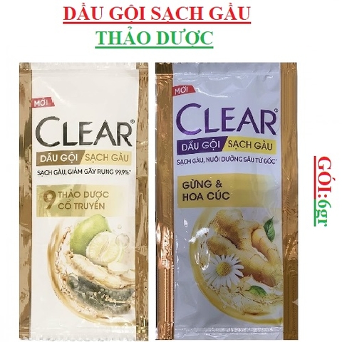 Dầu gội, dầu xả thảo dược clear dây gói (5-:-6)gr