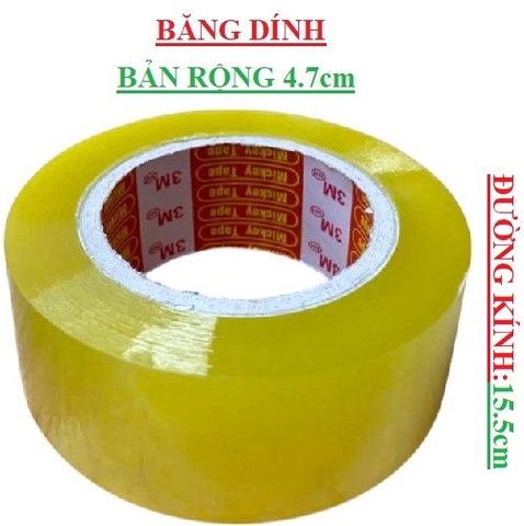Băng dính trong suốt bản rộng 4.7cm đường kính 15.5cm (4kg/6cuộn)