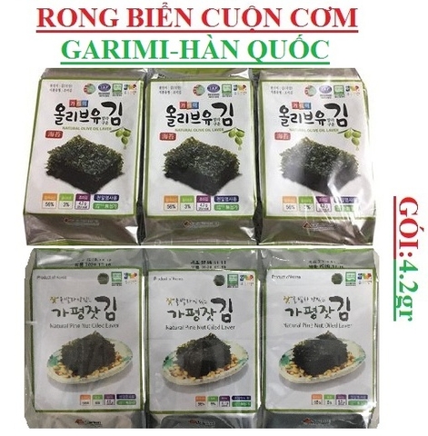 Rong biển cuộn cơm hàn quốc lá kim ăn liền garimi gói 4,6gr