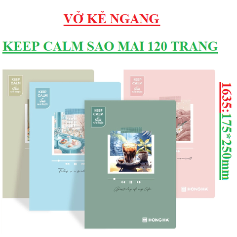 Vở kẻ ngang Sao Mai Keep Calm Hồng hà 7mm 120 trang
