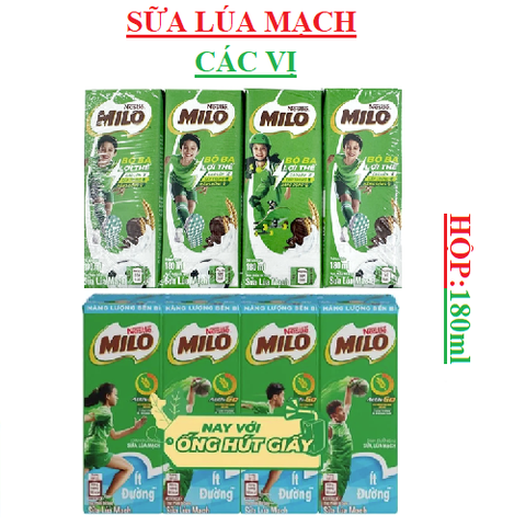 Sữa lúa mạch Milo Nestle hộp 180ml