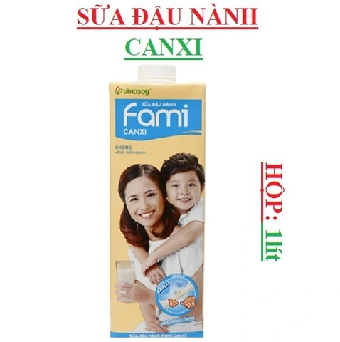 Sữa đậu nành Fami canxi Vinasoy hộp 1 lít