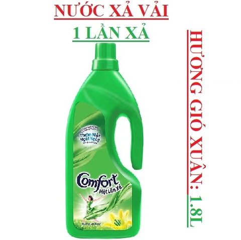 Nước xả vải đậm đặc  1 lần xả comfort 1.8L/chai, gió xuân, nắng mai