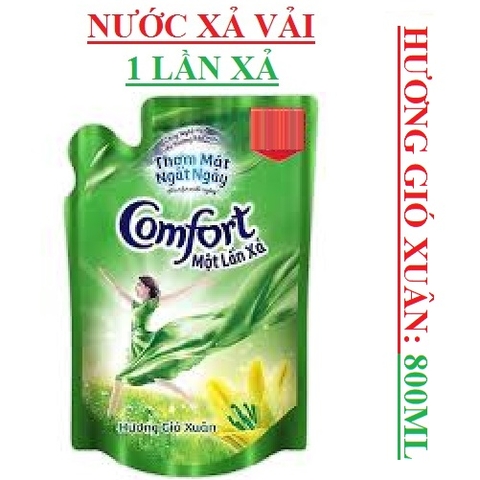 Nước xả vải đậm đặc 1 lần xả comfort 800ml/túi hương ban mai, hương gió xuân