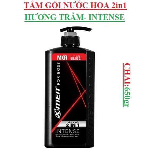 Tắm gội hương nước hoa 2in1 Xmen For Boss intense chai(640-:-700)gr