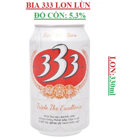 Bia 333 lon lùn 330ml