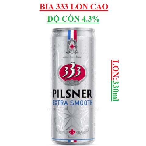 Bia 333 Pilsner Extra Smooth 4.3% ABV Lon 330ml