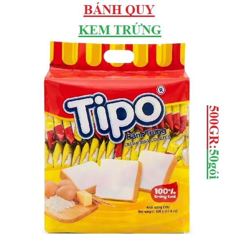 Bánh trứng Tipo Hữu Nghị túi 500gr (50gói*10gr)