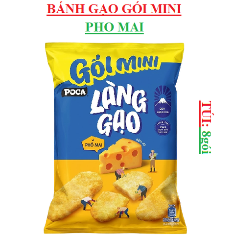 Bánh gạo Làng gạo Poca gói mini túi 8 gói