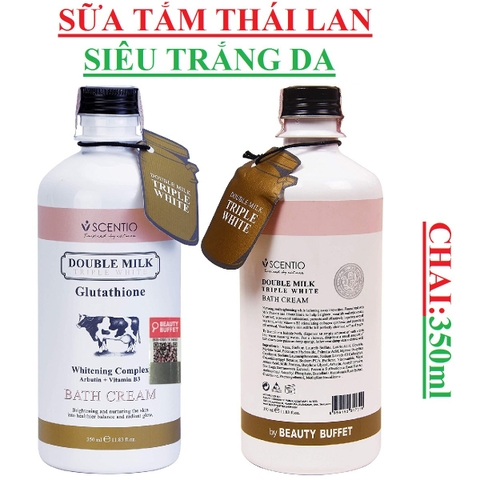 Sữa tắm siêu trắng da Thái lan Scentio Double Milk Triple White Bath Cream