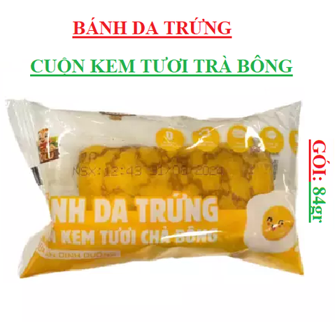 Bánh da trứng cuộn kem tươi chà bông gulu cái 84gr