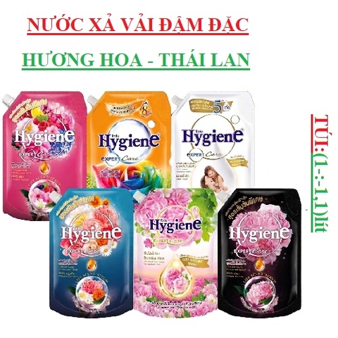 Nước xả vải hương hoa Thái lan Hygiene túi (1-:-1.1)lít