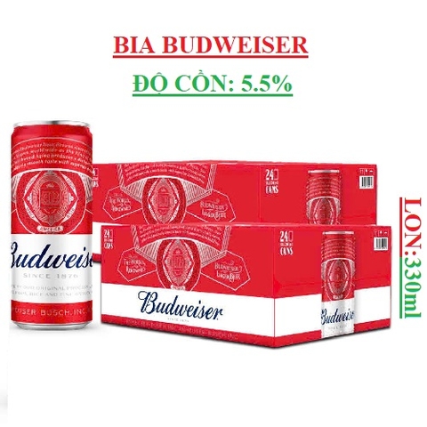 Bia Budweiser độ cồn 5% 330ml