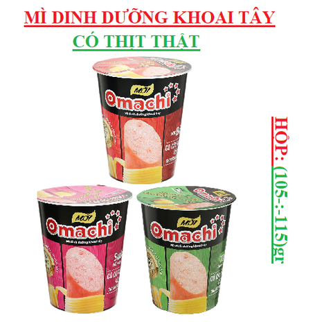 Mì ăn liền Omachi có cây thịt thật cốc(110-:-120)gr