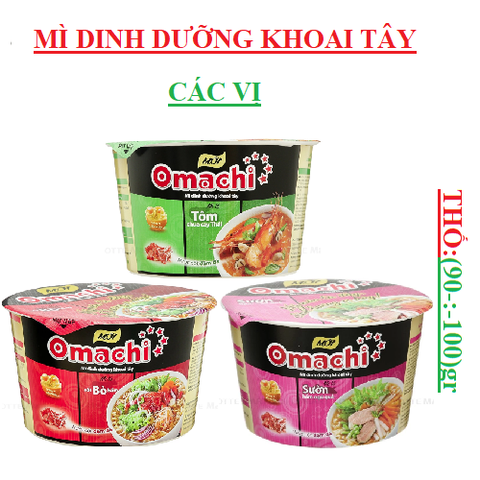 Mì ăn liền Omachi  tô ăn no (90-:-100)gr