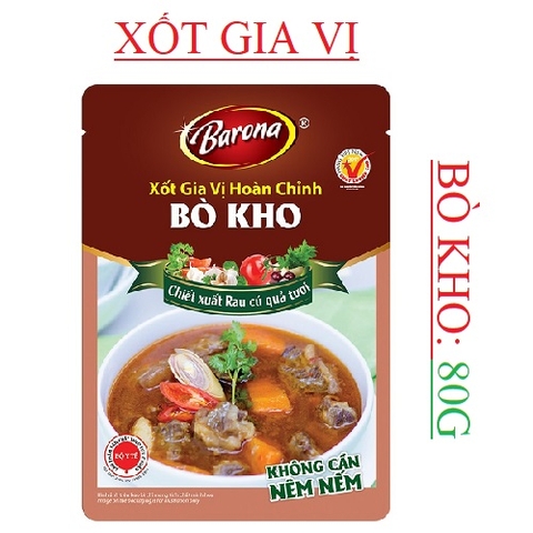 Xốt gia vị  bò kho, cá kho, thịt kho Barona 80g