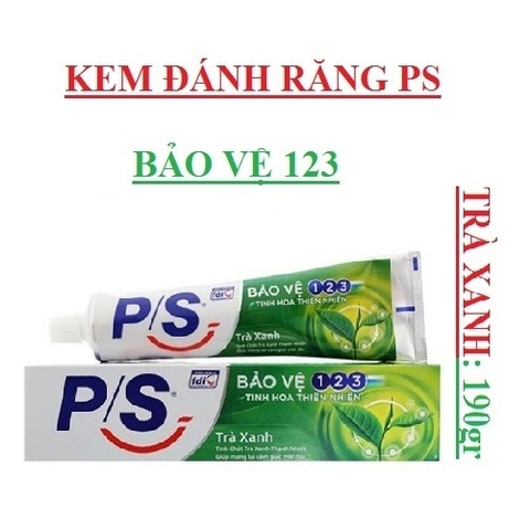 Kem đánh răng PS bảo vệ 123, trà xanh, ngừa sâu răng  tuýp 190gr