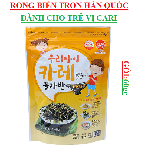 Rong biển vụn vị cari dành cho trẻ Badamoa Hàn quốc gói 60gr