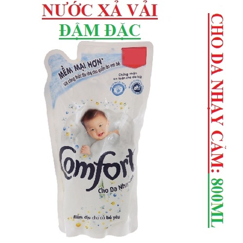 Nước xả vải đậm đặc comfort cho da nhạy cảm 800ml/túi